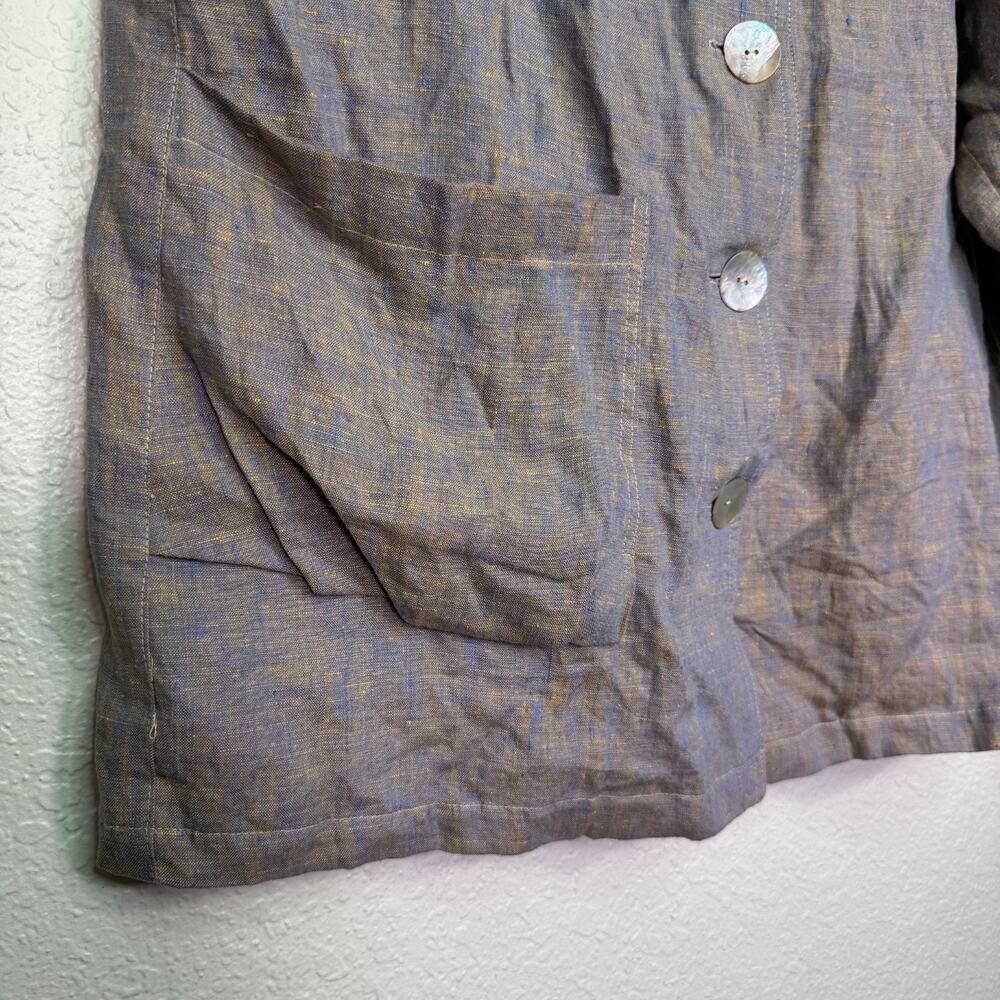 B Hadikusumo Jacket Womens One Size Lagenlook Linen Hooded Button Front - Picture 8 of 12